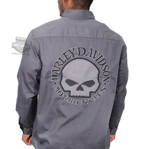 Harley-Davidson Men's Willie G. Skull Gray Shirt Jacket Size XL